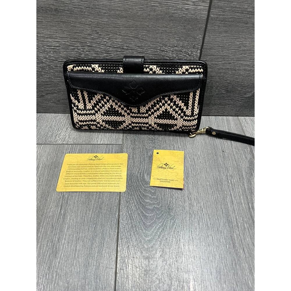 Patricia Nash Leather Valentia II Wallet with Wristlet Bag Tuareg Woven A594812 - Picture 4 of 5